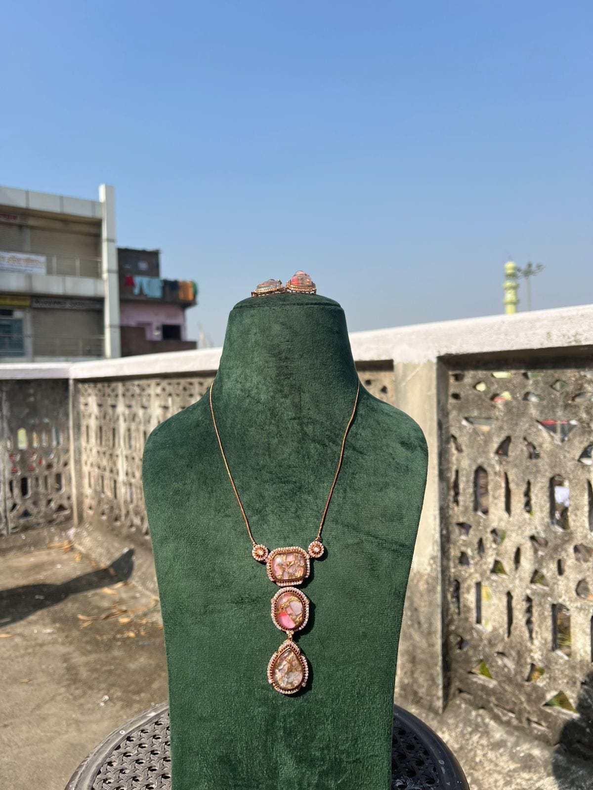 Polki Necklace With Earring