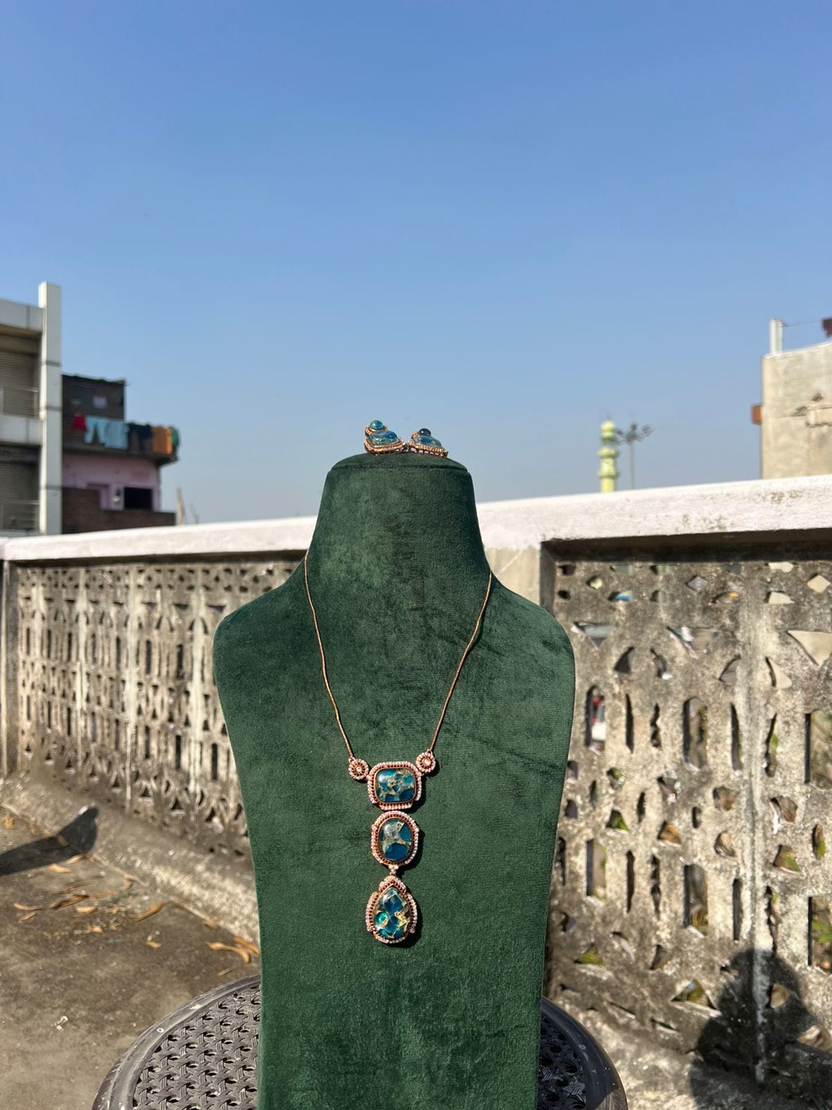 Polki Necklace With Earring