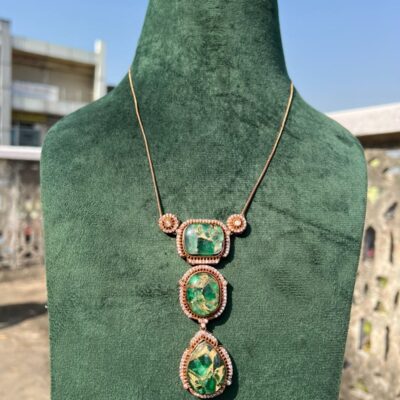 Polki Necklace With Earring