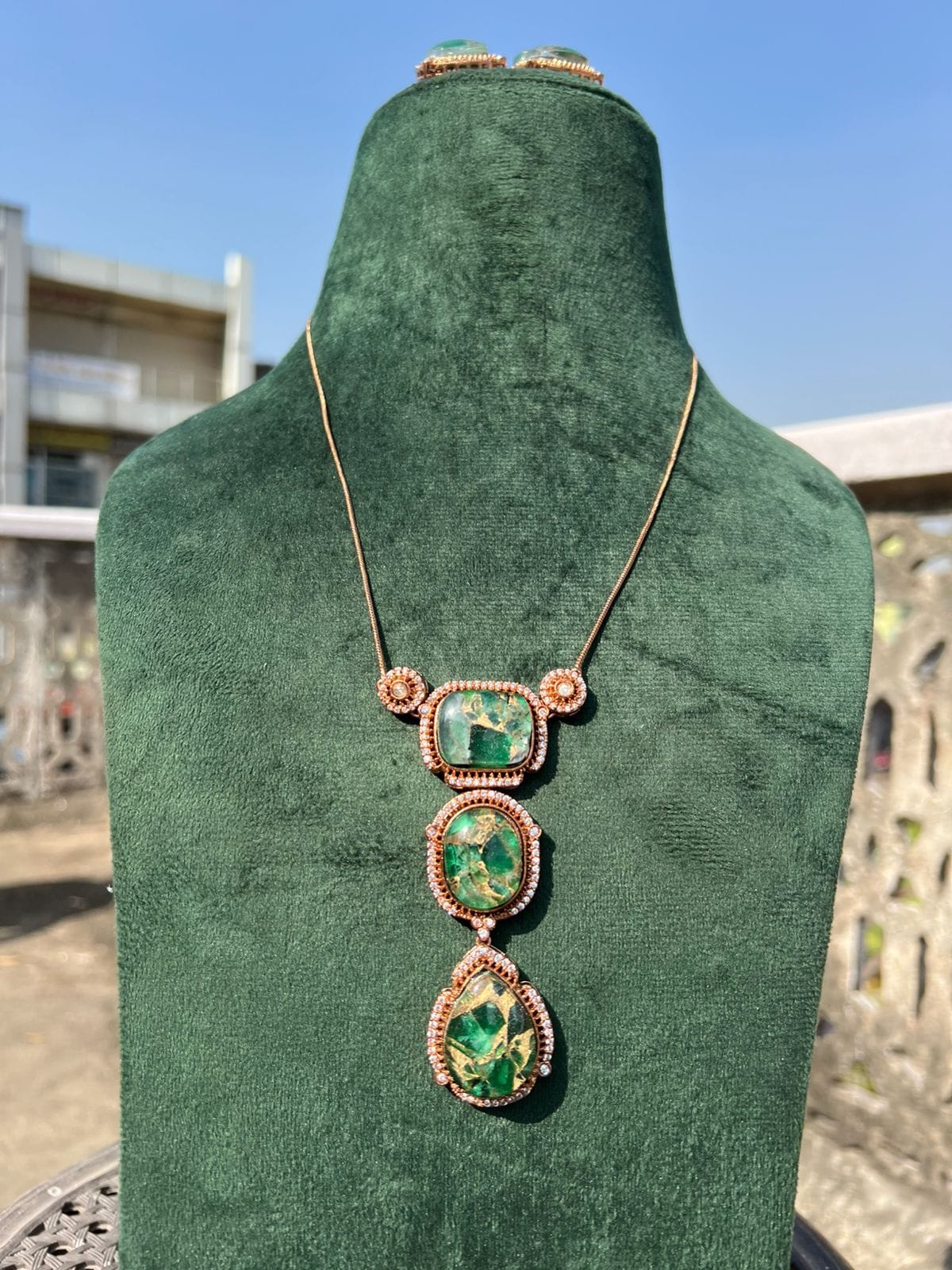 Polki Necklace With Earring