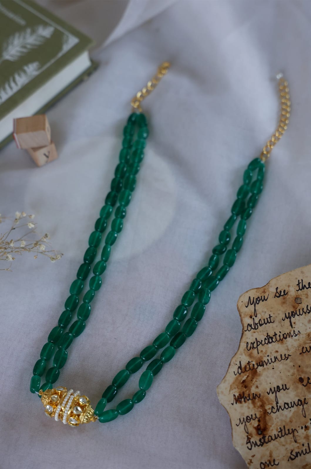 Green Kundan Necklace - Image 3