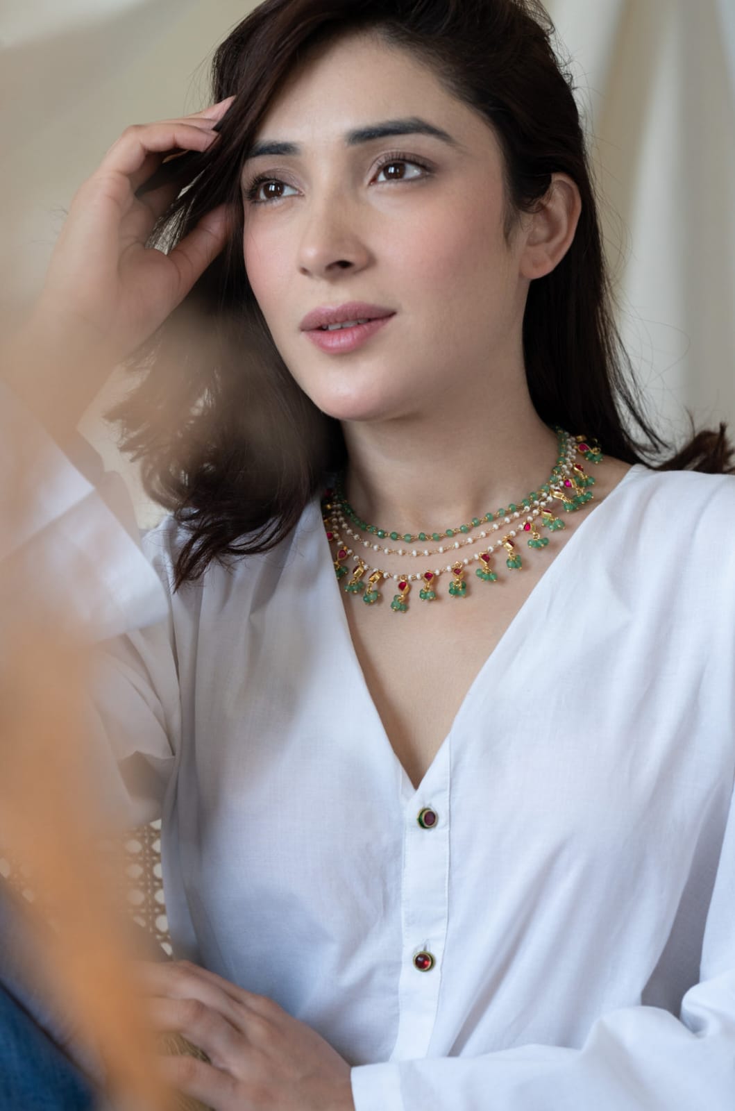 Mint Kundan Layered Necklace - Image 2