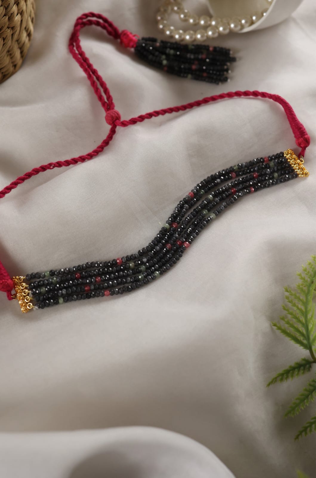 Gray Onyx Beads Choker