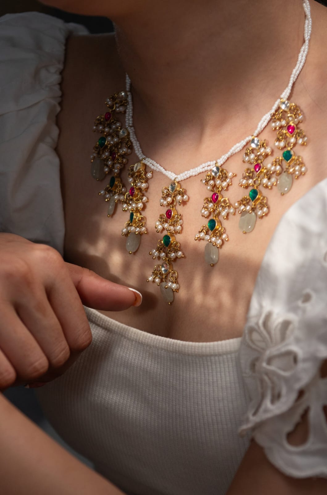 Multicolored Kundan Necklace - Image 2