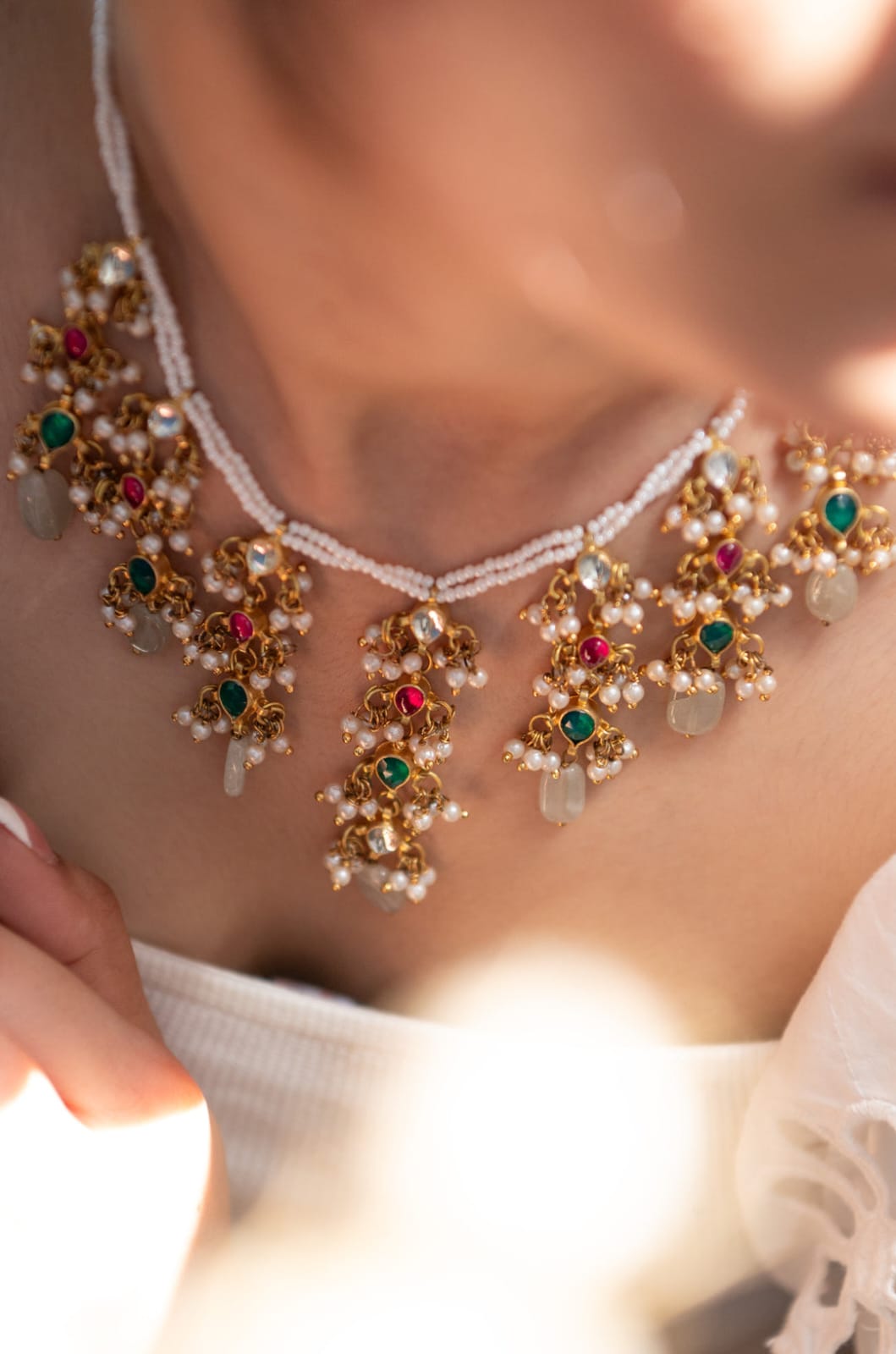 Multicolored Kundan Necklace - Image 4