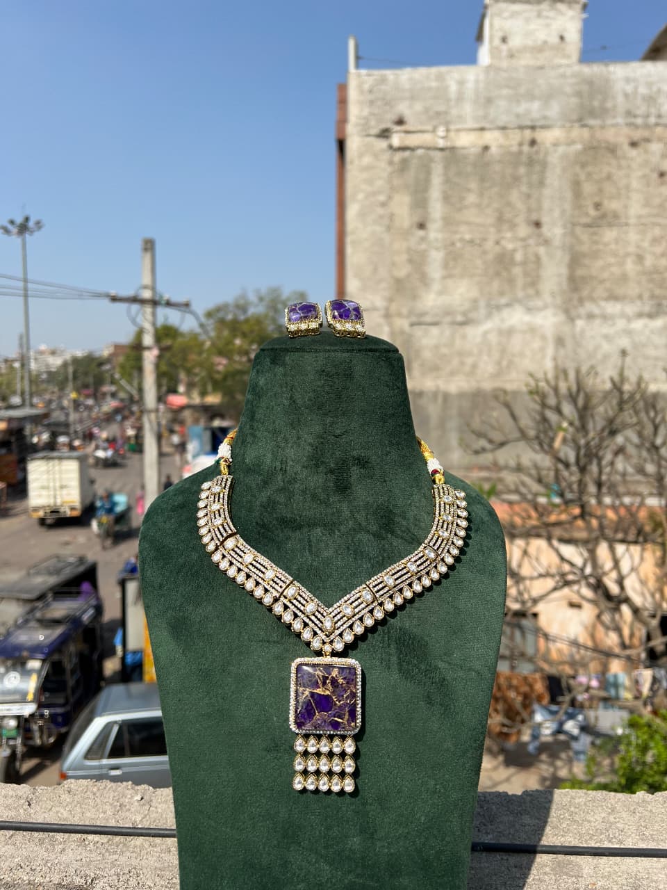 Polki Necklace With Earring (Copy) - Image 4