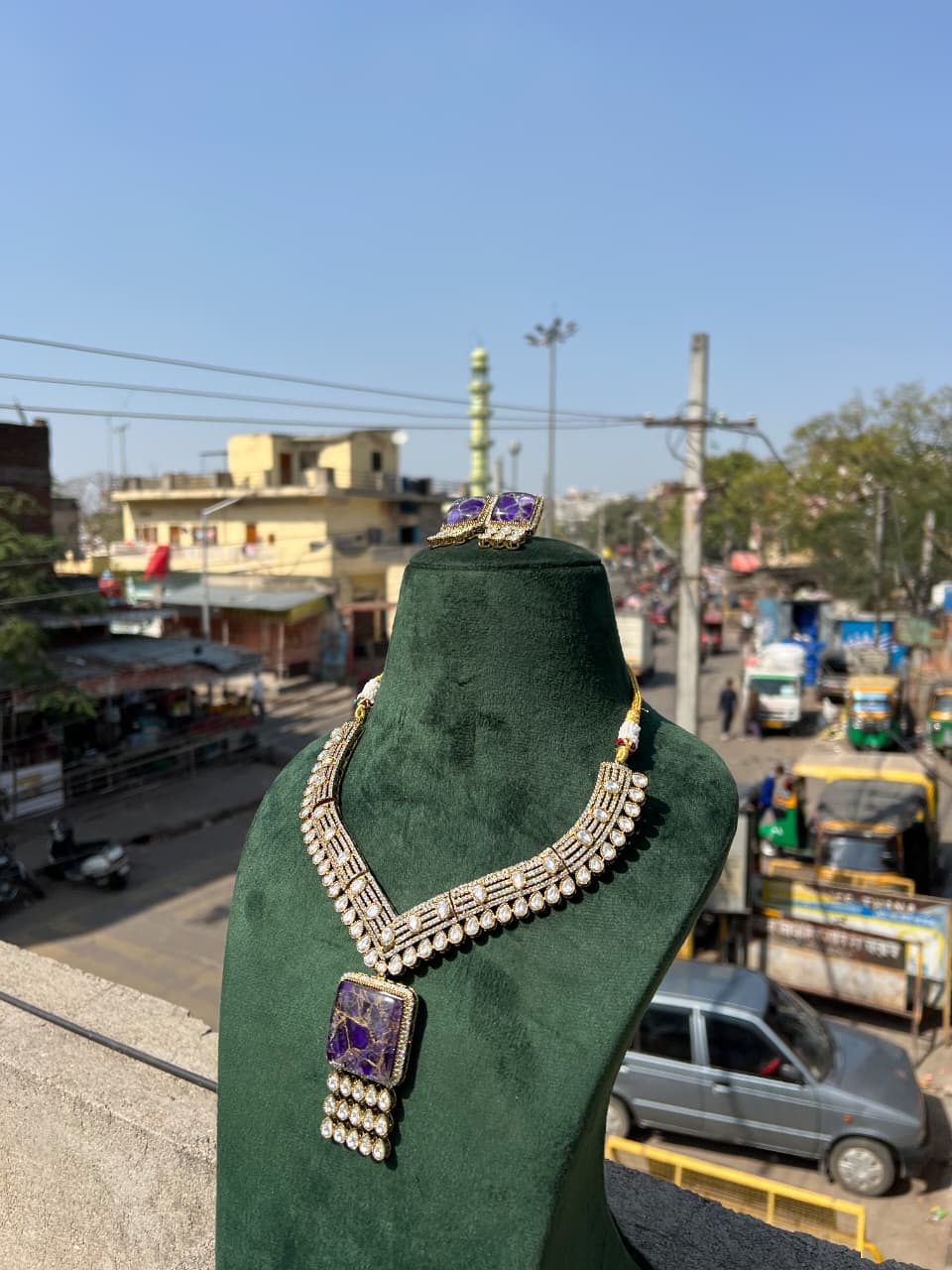 Polki Necklace With Earring (Copy) - Image 2