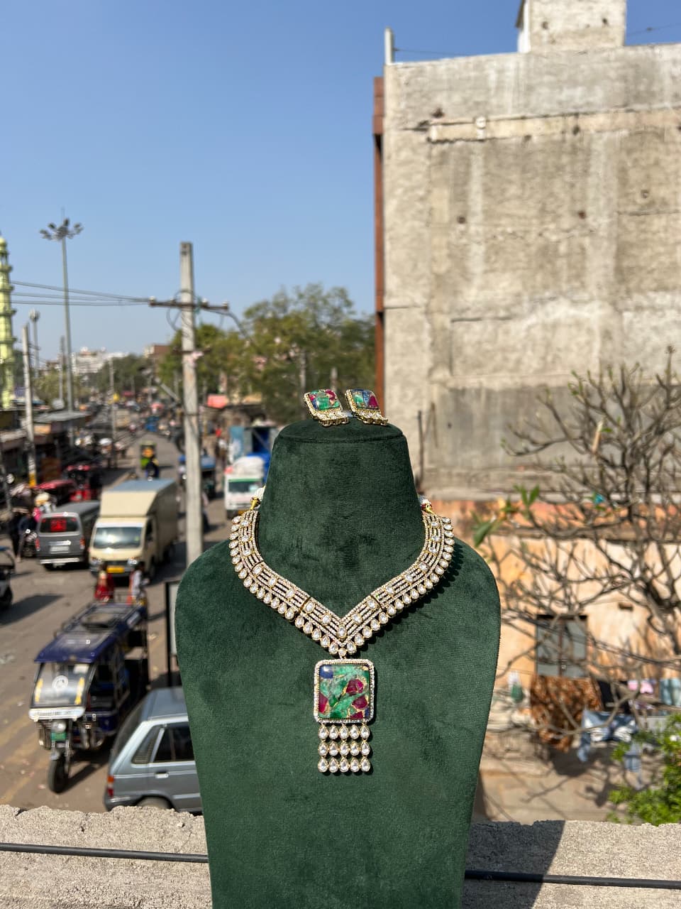 Polki Necklace With Earring (Copy)