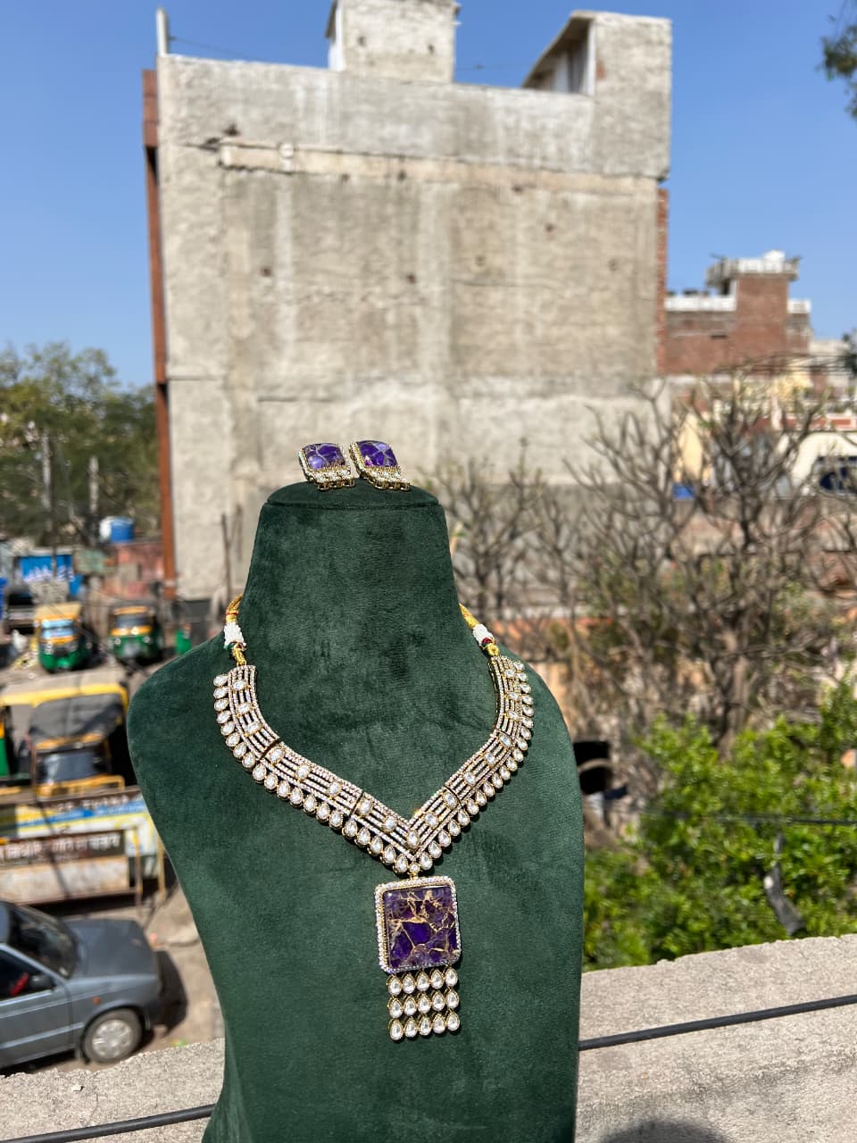 Polki Necklace With Earring (Copy)