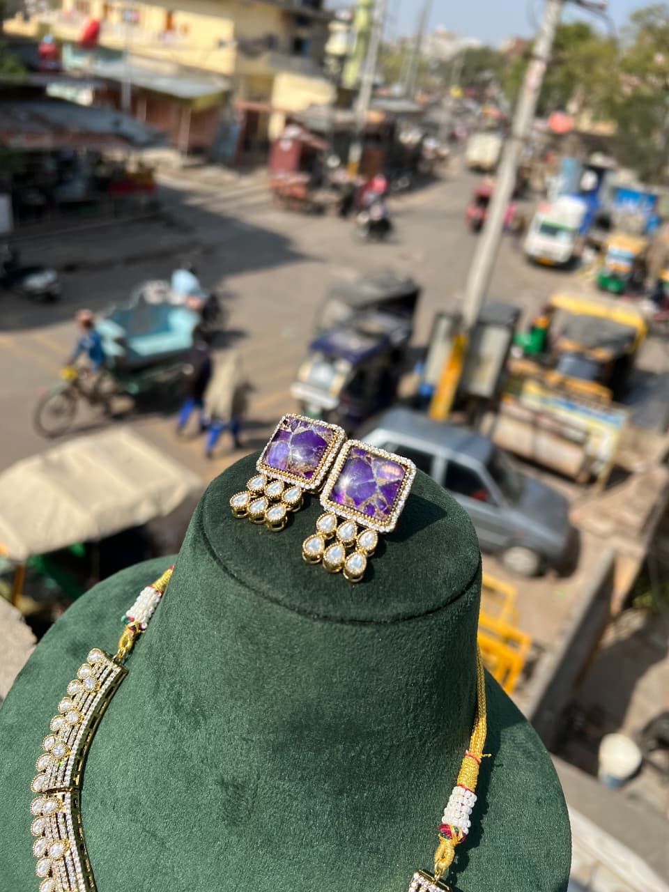 Polki Necklace With Earring (Copy) - Image 3