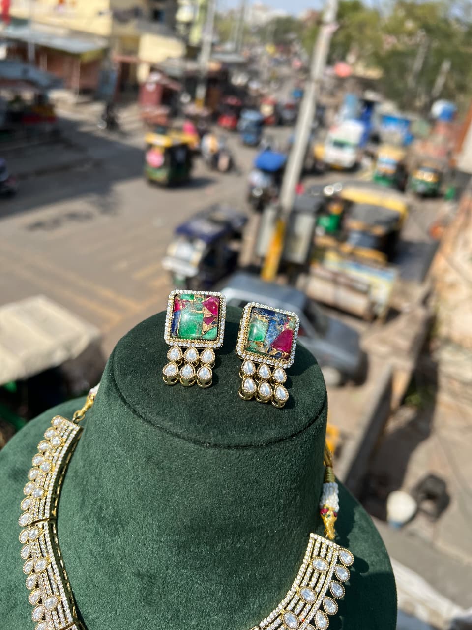 Polki Necklace With Earring (Copy) - Image 2