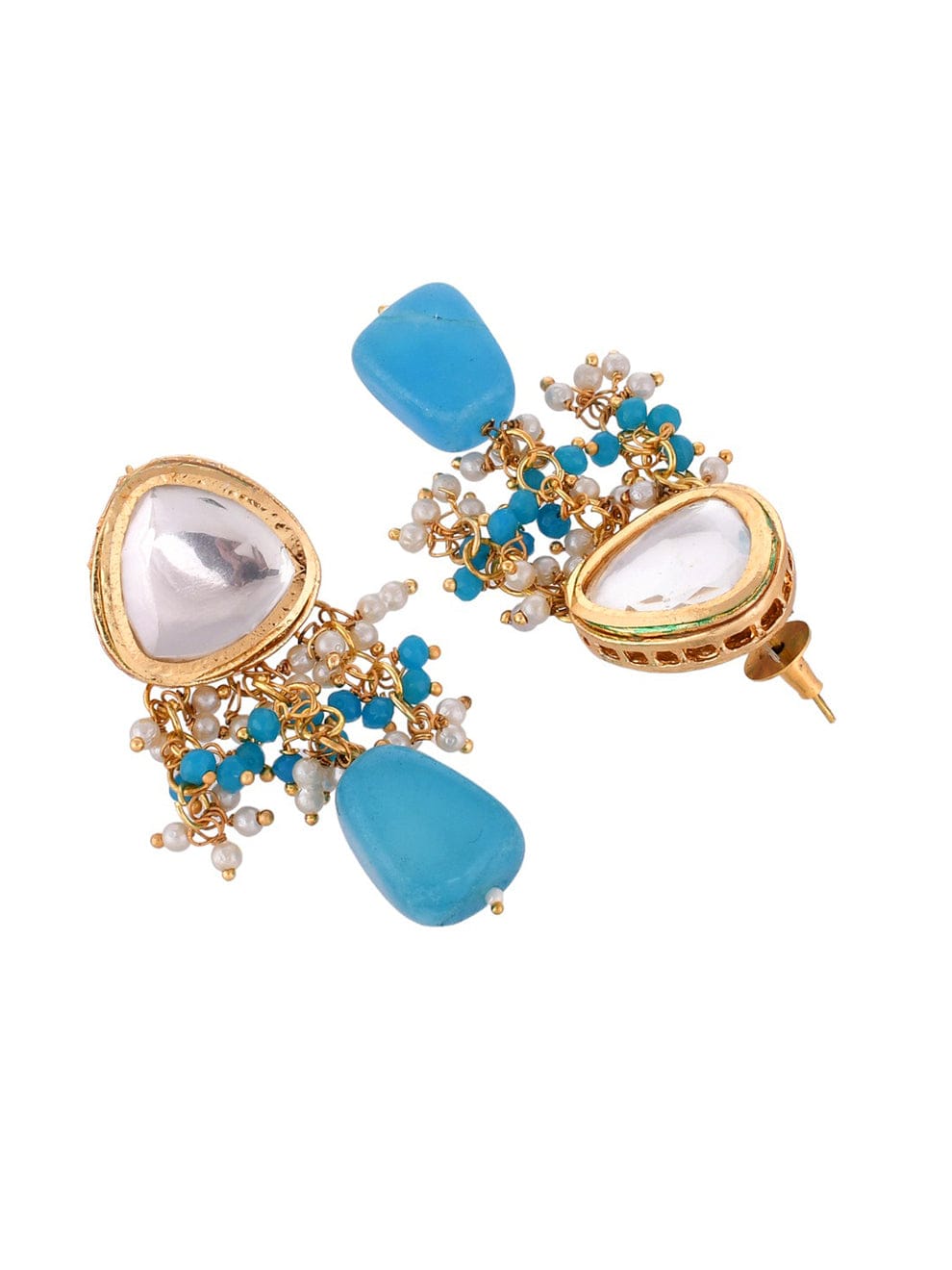 Kundan Blue Jewellery With Earrings for women - Image 6