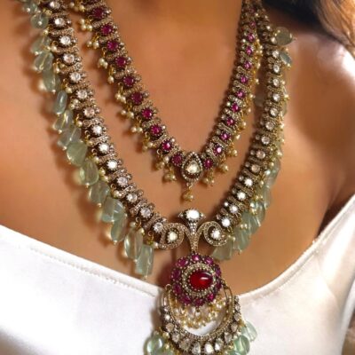 Finest Heavy Uncut Emerald Navratan Kundan Bridal Set With Earrings Indian Kundan Necklace Indian Jewelry Polki Jewelry Sabyasachi Jewelry