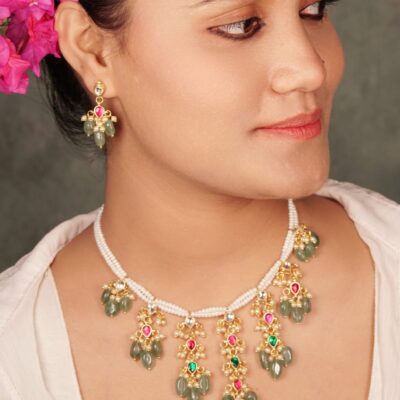 Kundan Beads Necklace set