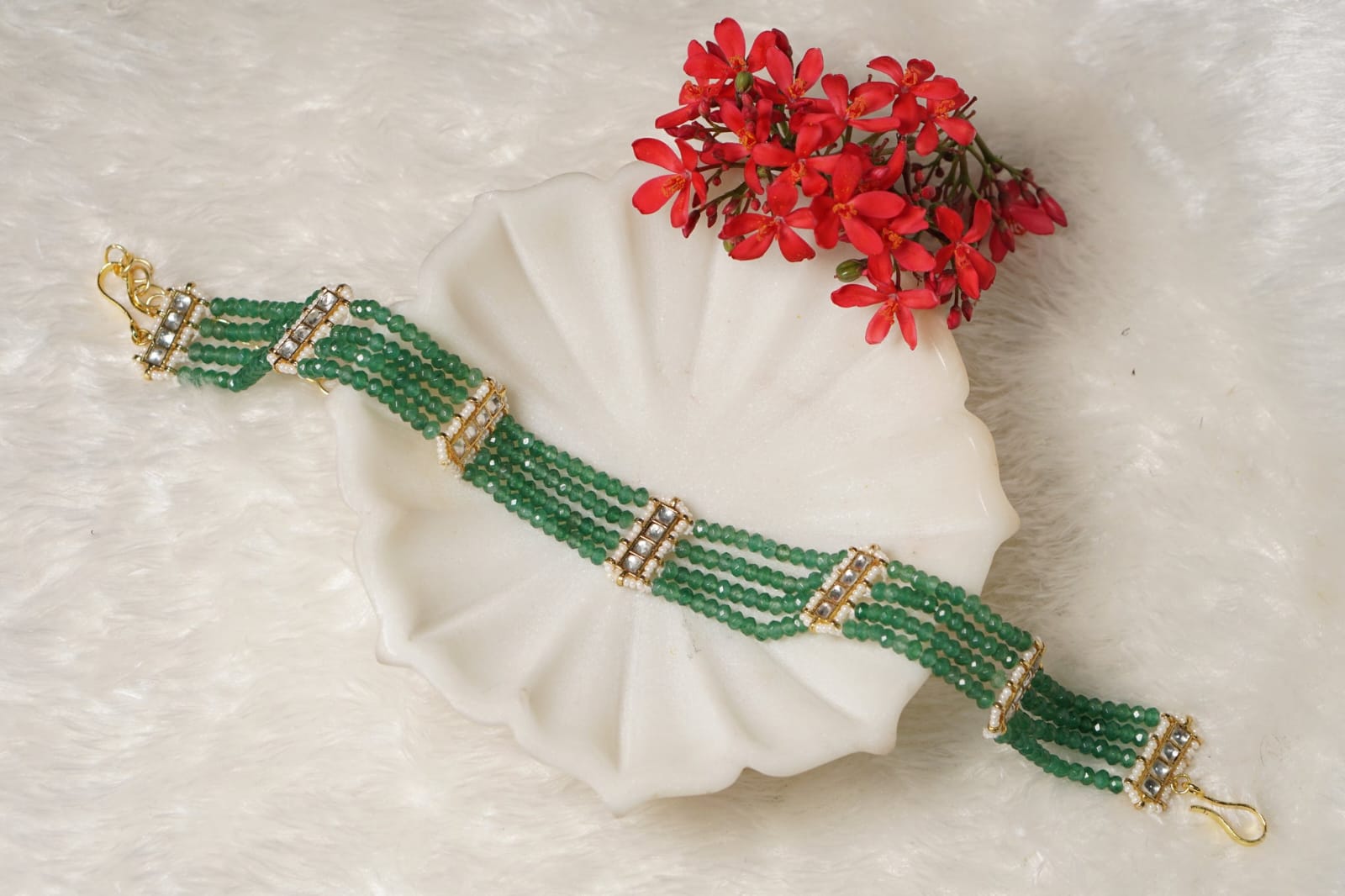 Kundan green choker necklace