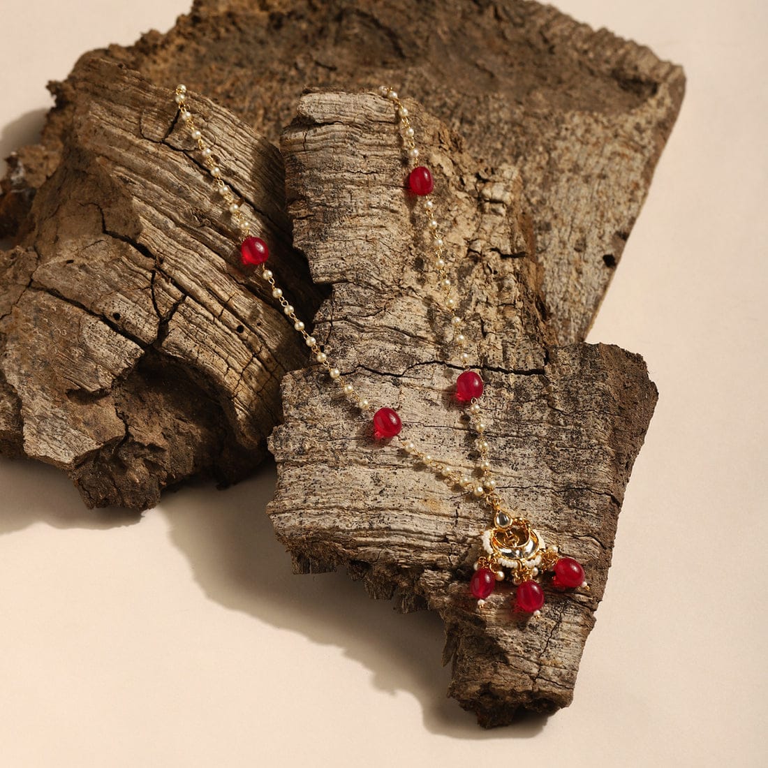 Pearl With Red Beads Necklace