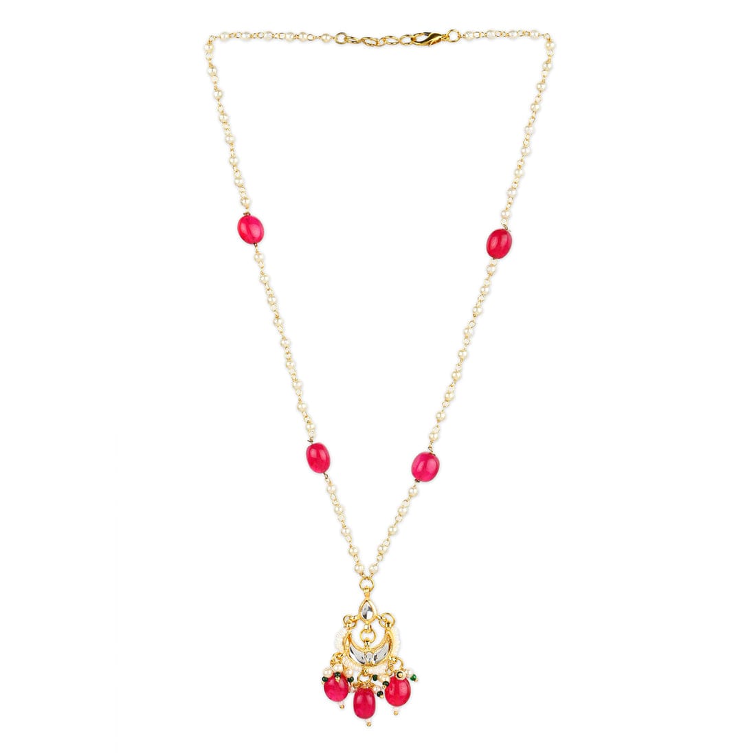 Pearl With Red Beads Necklace - Image 3