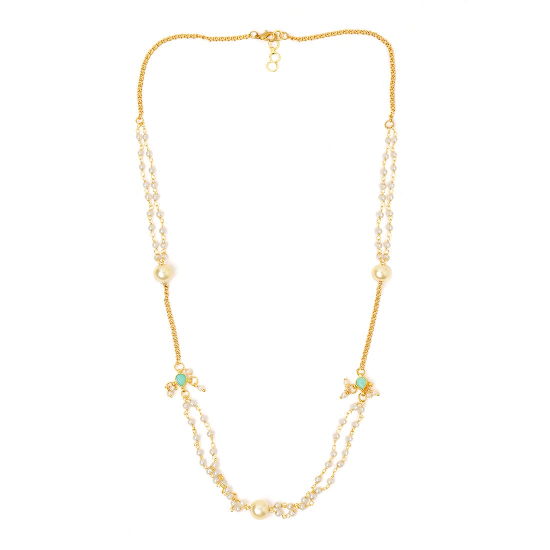 White Beaded, Kundan Necklace - Image 4