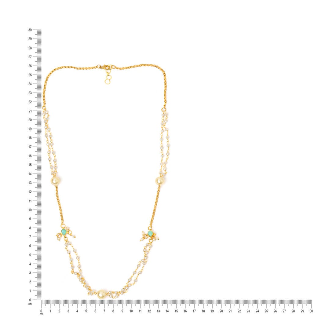 White Beaded, Kundan Necklace - Image 3