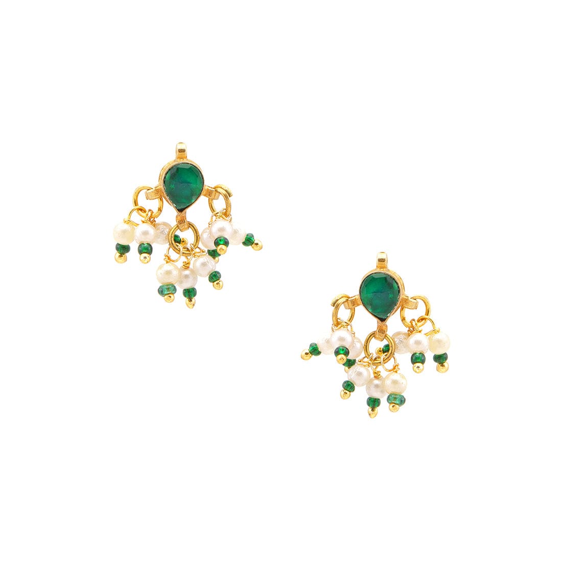 Kids Kundan Green Stone Combo Jewelry Set - Image 10