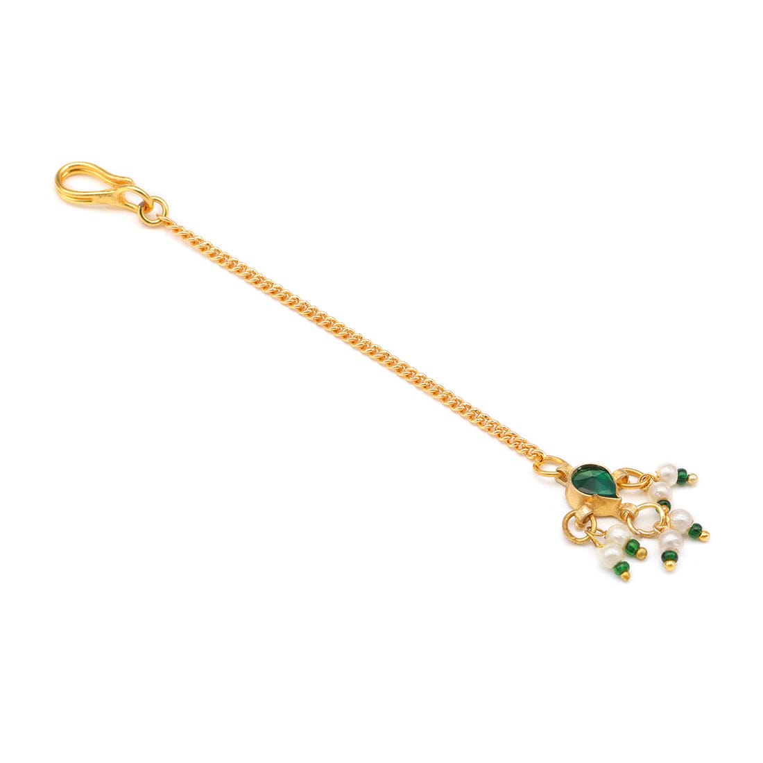 Kids Kundan Green Stone Combo Jewelry Set - Image 7