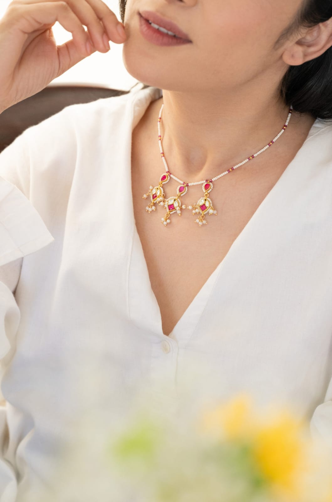 Kundan Pendant Necklace - Image 2