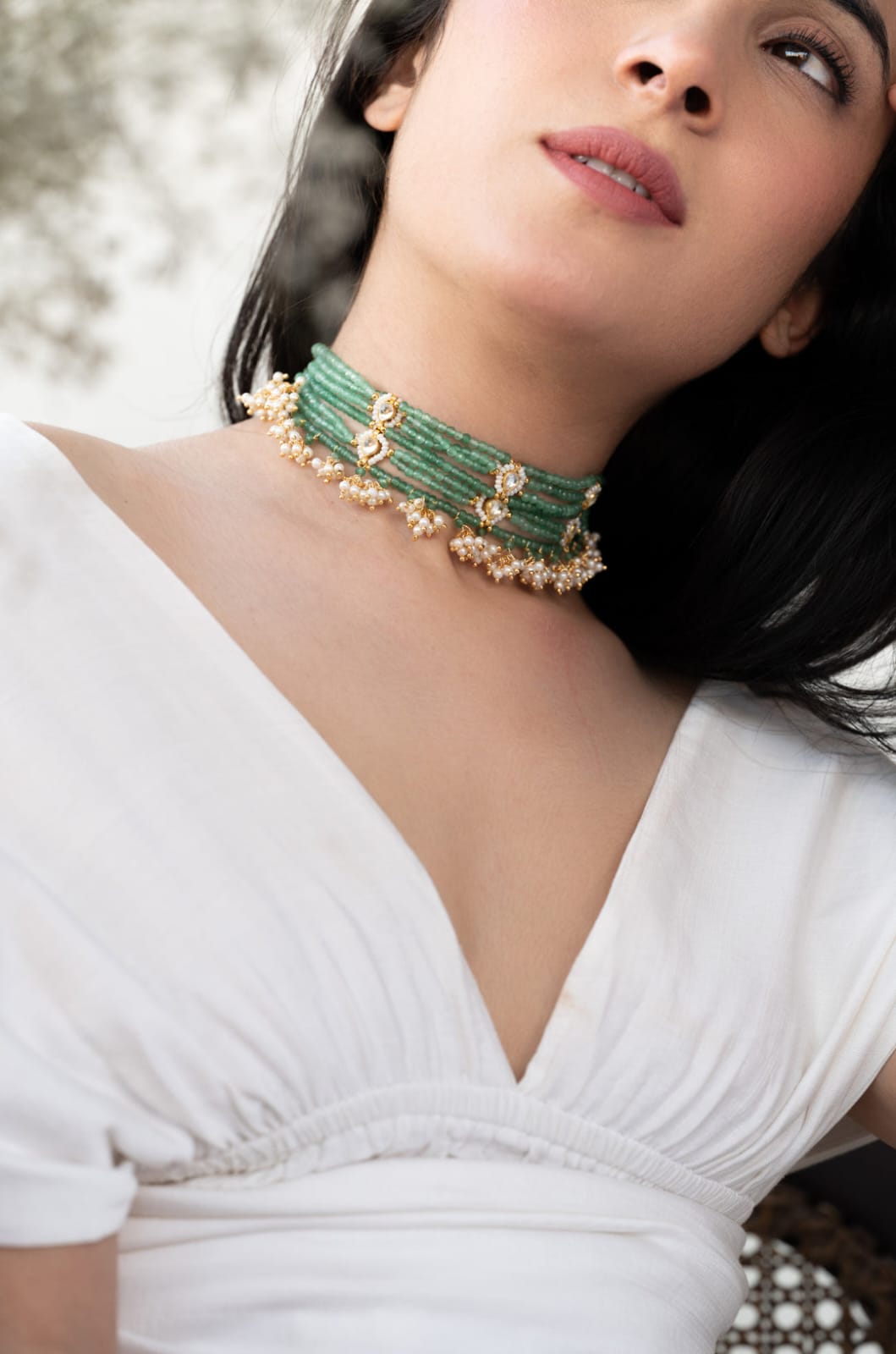 Green Kundan Choker Necklace - Image 2