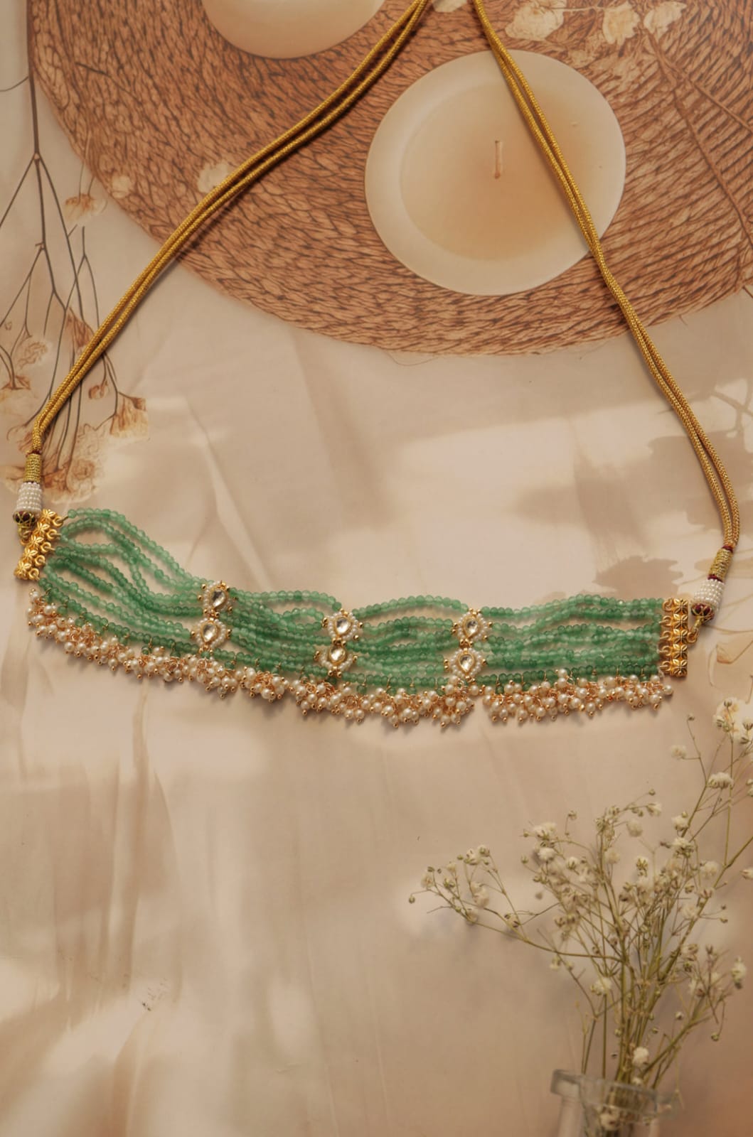 Green Kundan Choker Necklace