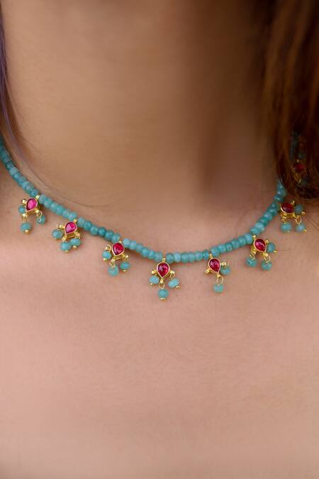 Green Onyx Kundan Studded Choker - Image 3