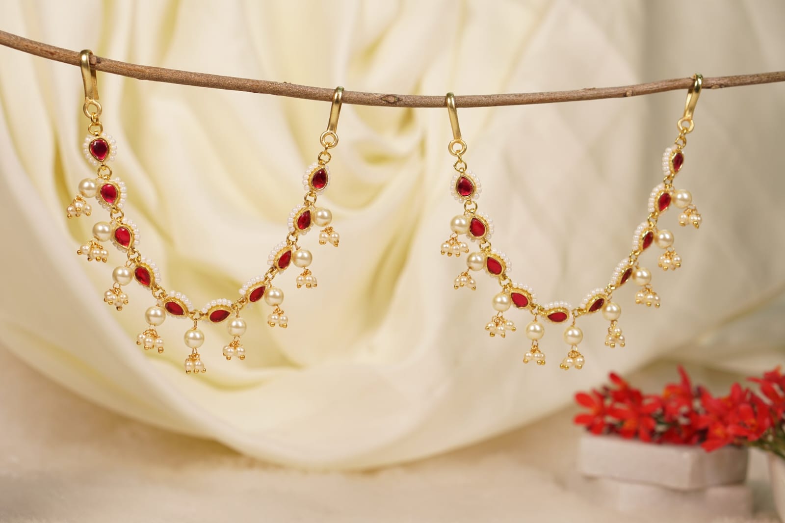 Gold Finish Ear Chain
