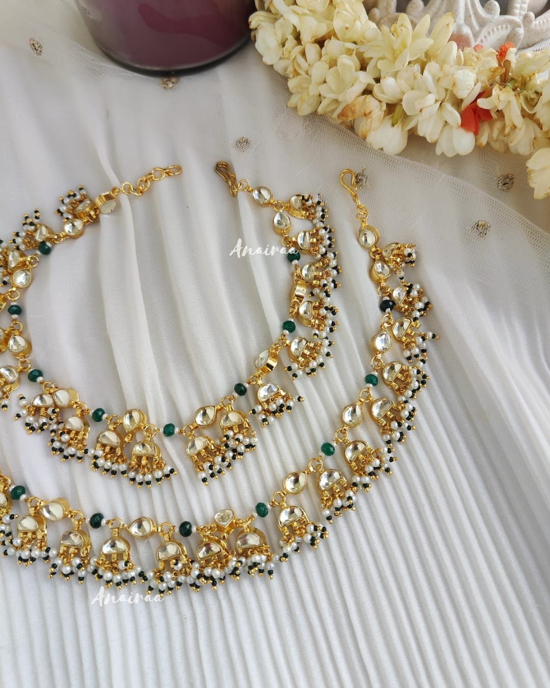 Paachi kundan anklets - Image 3