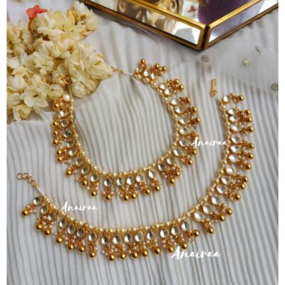 Kundan anklets