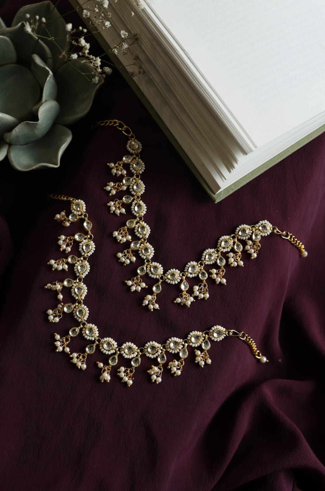 Paachi kundan Anklets