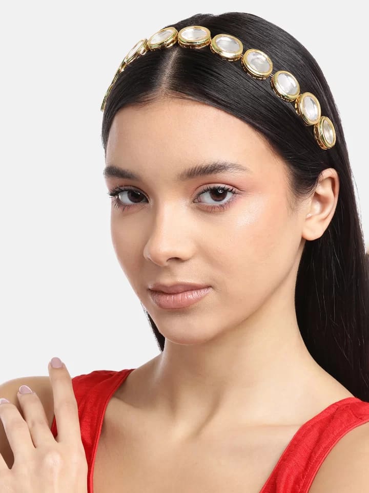 Gold Kundan Studded Mathapatti - Image 2