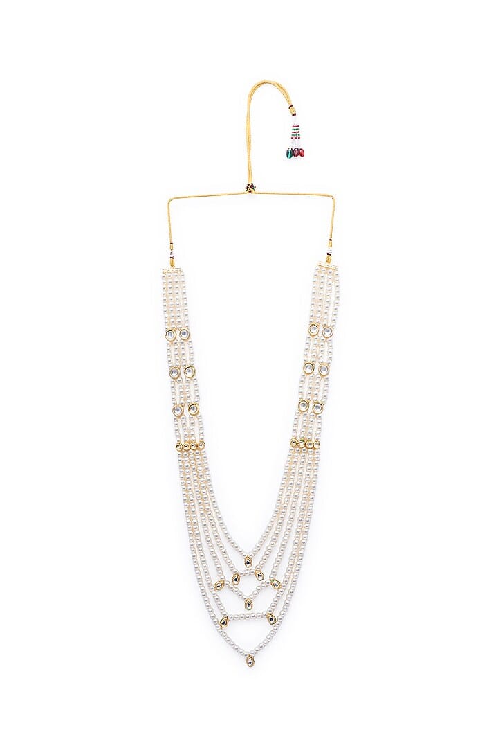 Long Kundan Pearl Necklace - Image 2