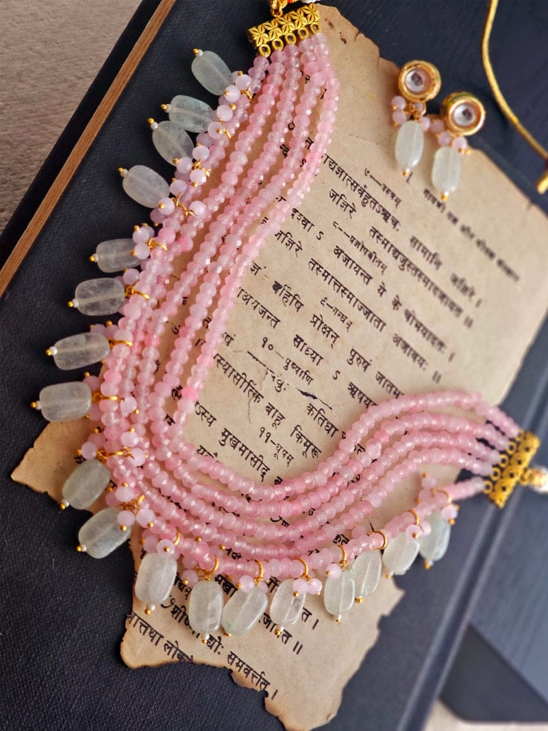 Pastel Pink Onyx Necklace