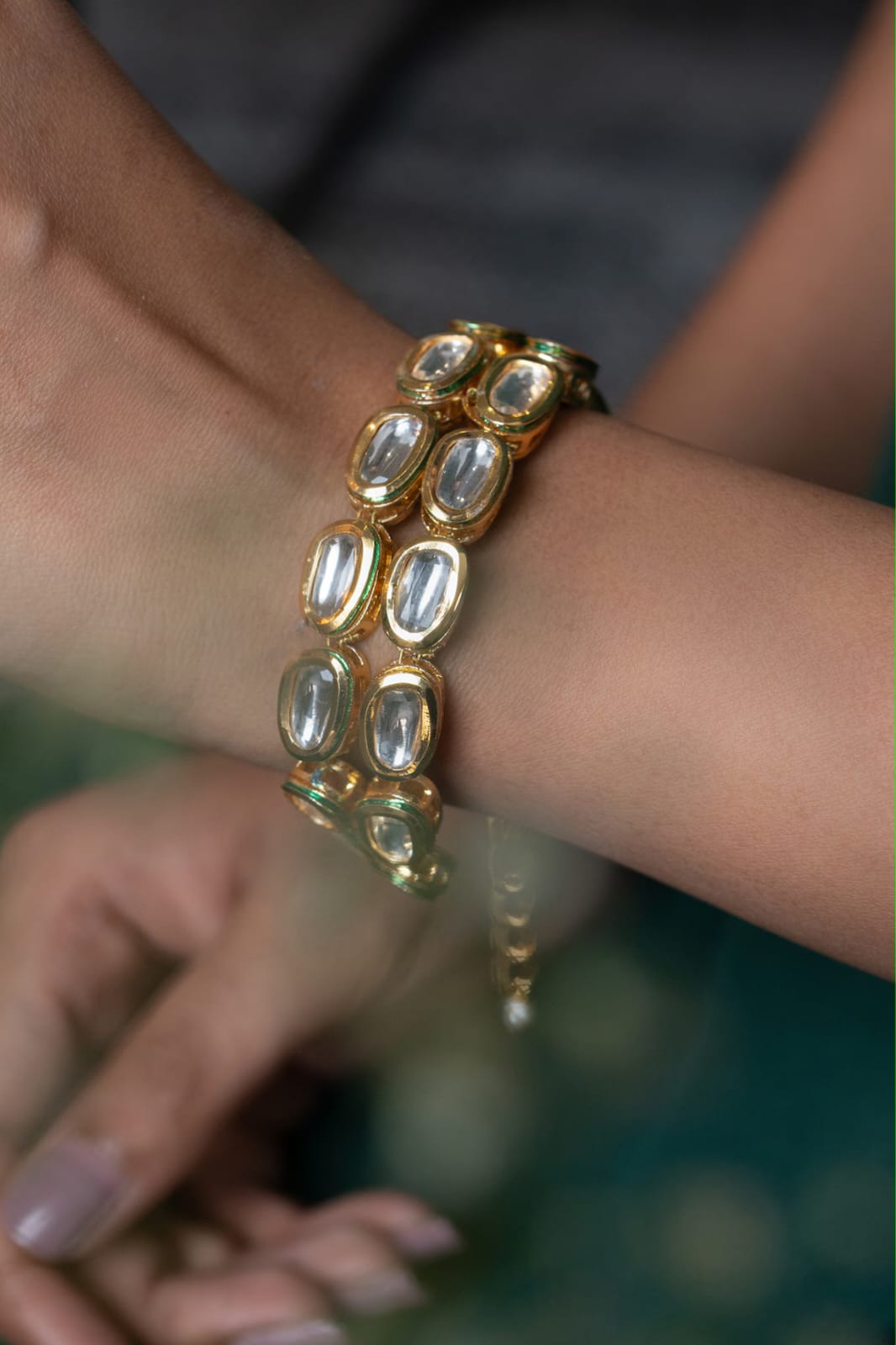 Gold Plated Kundan Bracelet - Image 2