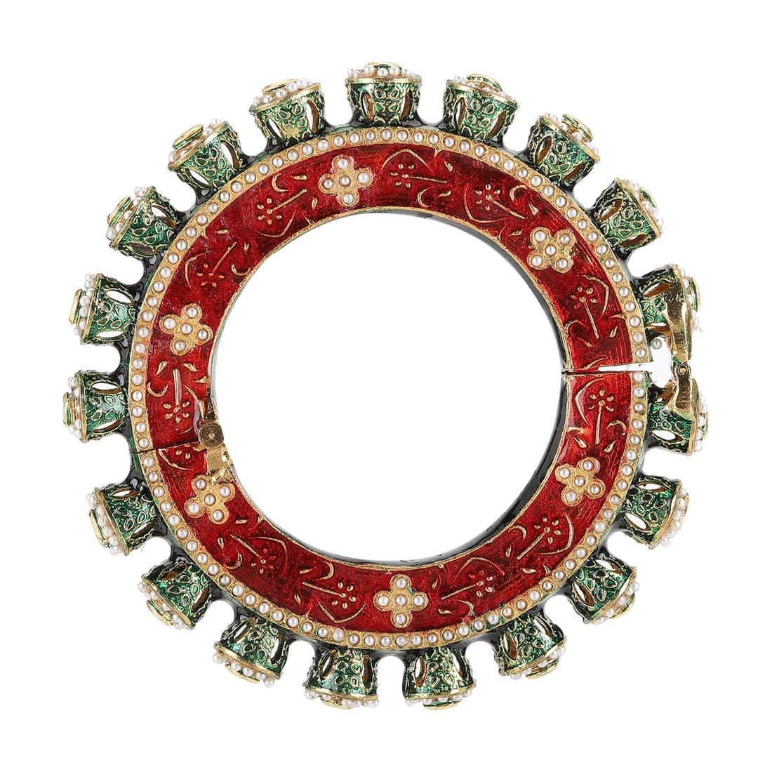 Beautiful Rajwadi Jadau Kundan Bangle Kada (Copy) - Image 3