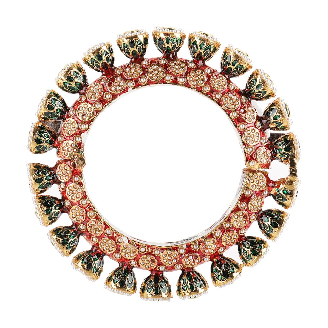 Beautiful Rajwadi Jadau Kundan Bangle Kada (Copy) - Image 4