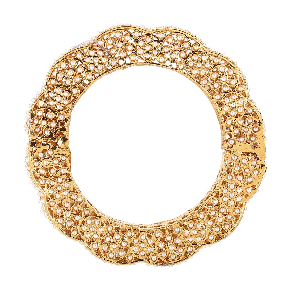 Beautiful Rajwadi Jadau Kundan Bangle Kada (Copy) - Image 3