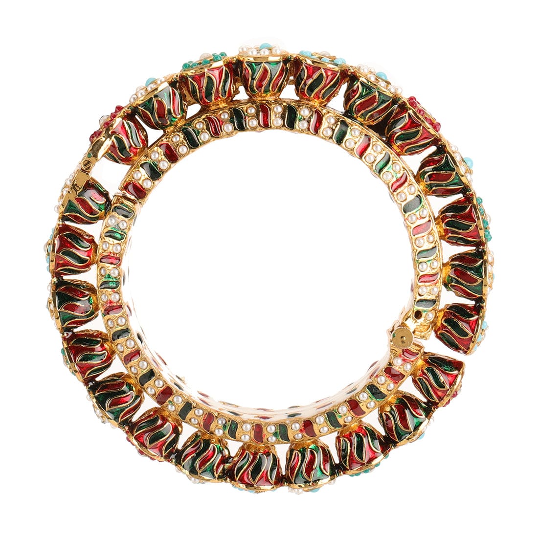 Beautiful Rajwadi Jadau Kundan Bangle Kada (Copy) - Image 3