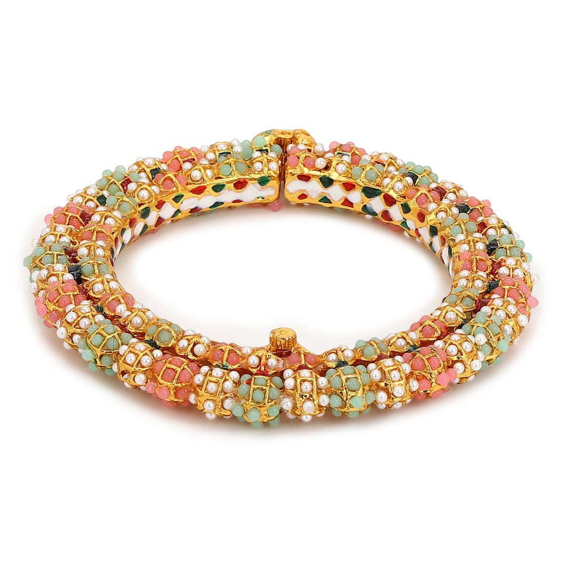 Beautiful Rajwadi Jadau Kundan Bangle Kada (Copy) - Image 4