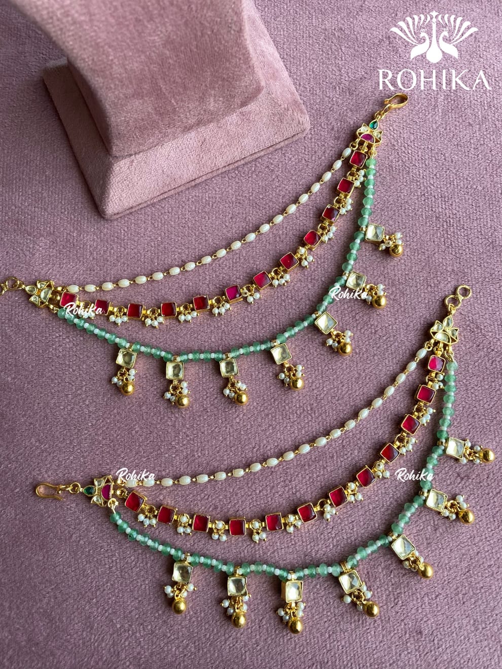 Pachhi kundan earchains