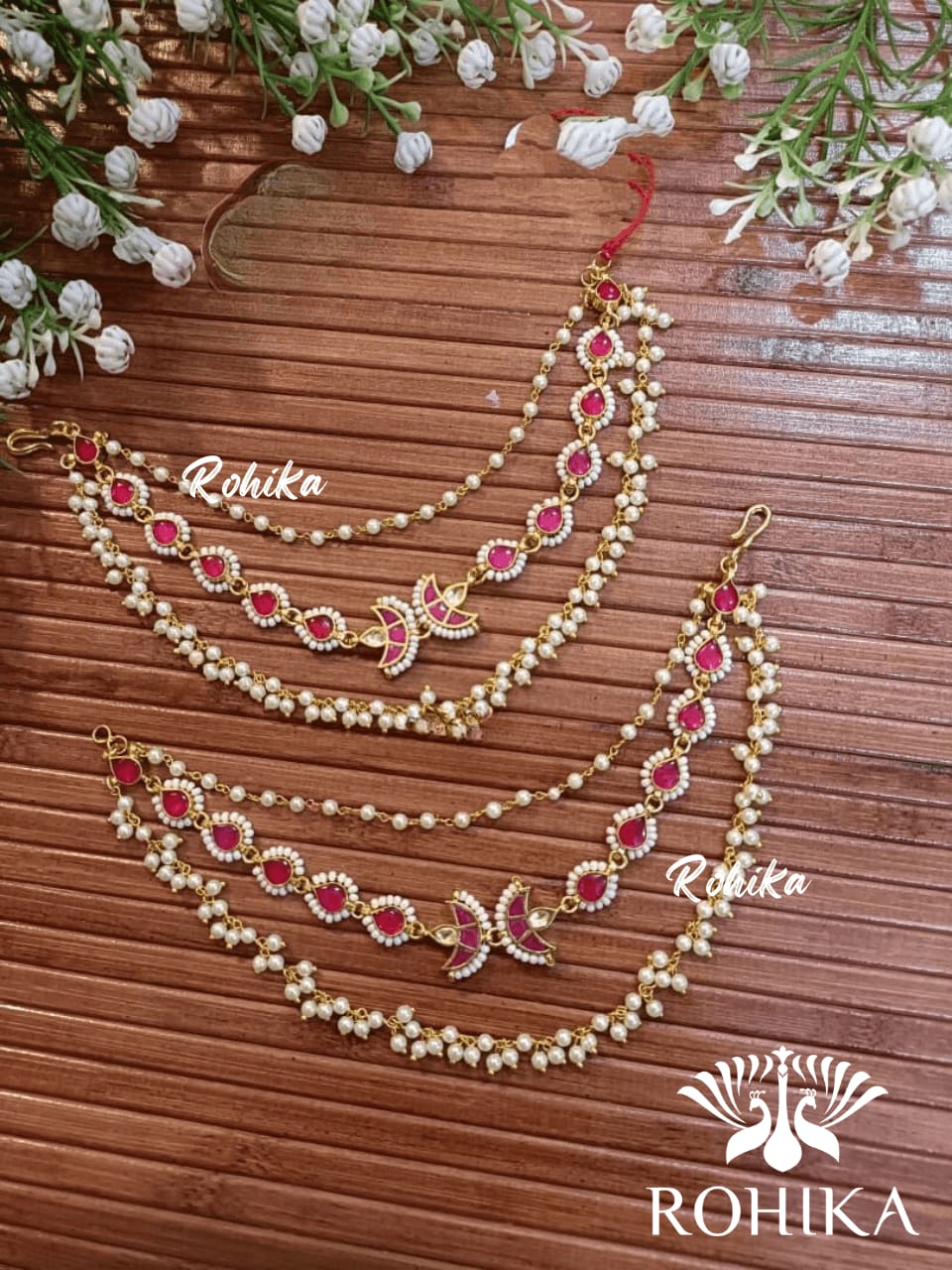Pachhi kundan Earchains