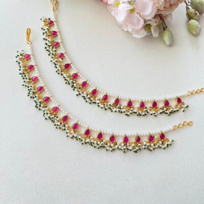 Pink Kundan Payal