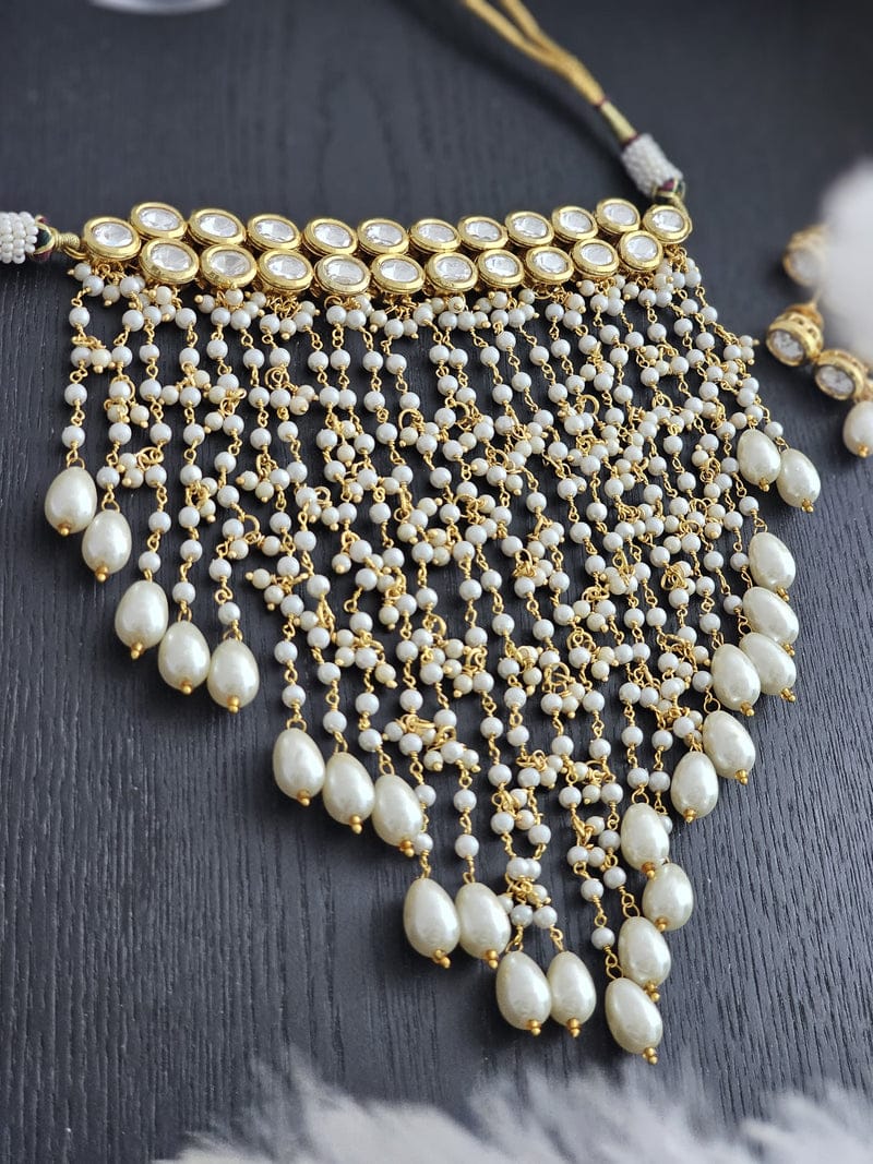 Pearl Cascade Kundan Necklace - Image 2
