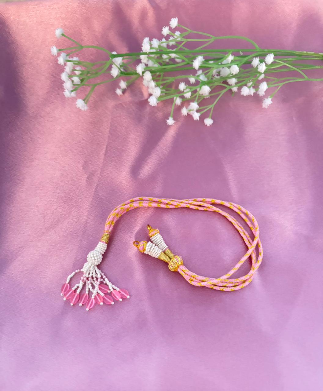 Adjustable Pink Silk Thread Necklace Cord