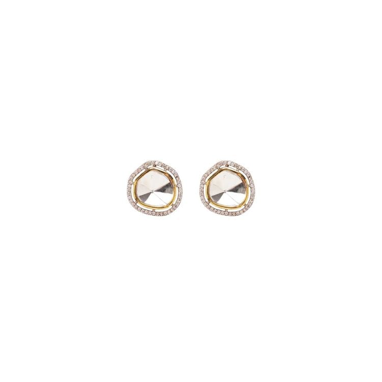 White Polki Earrings - Image 2