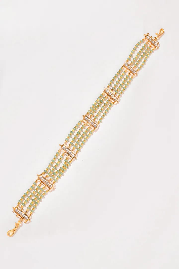 Gold Finish Kundan Polki Sheeshphool - Image 2