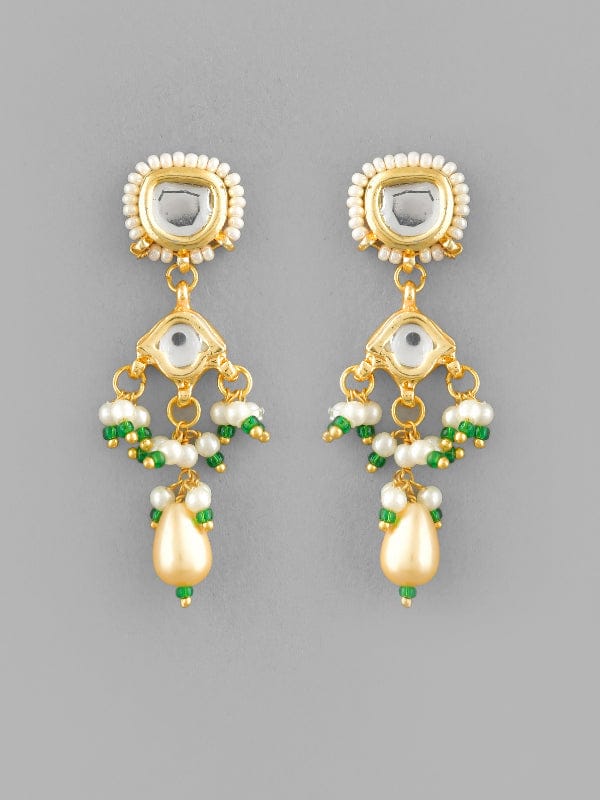 Green Gold Plated Designer Necklace and Earrings - Image 6